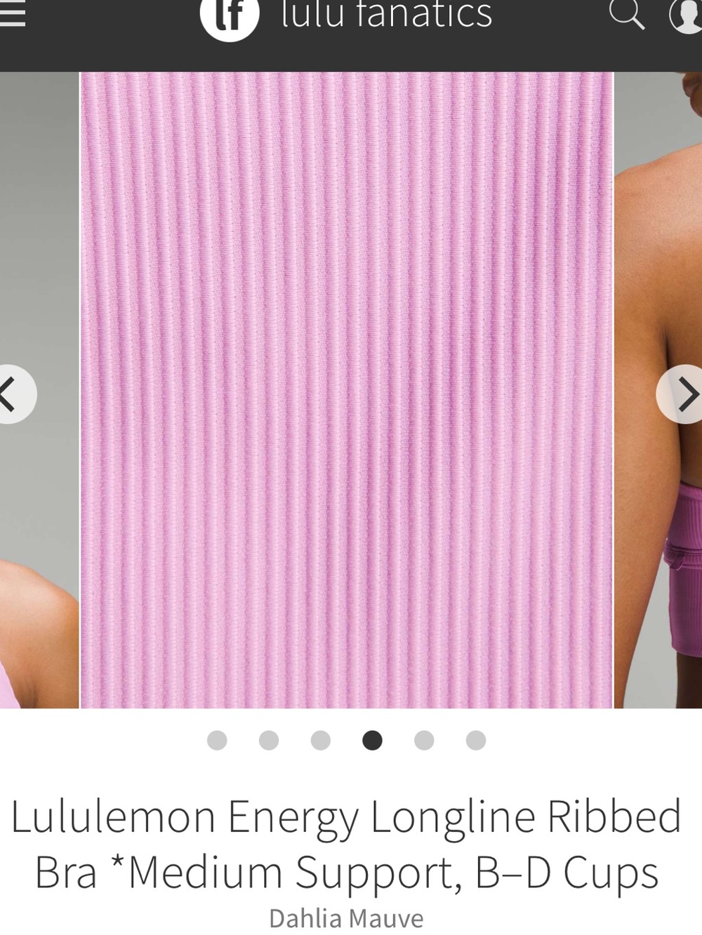 NWOT!! Lululemon Energy Longline Ribbed Bra - Picture 4 of 9
